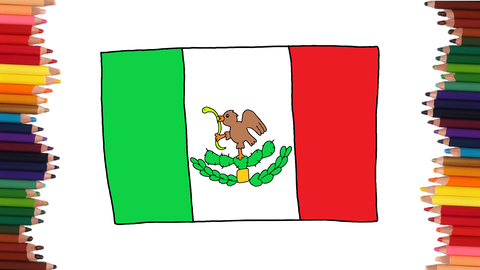 COMO DIBUJAR LA BANDERA MEXICANA