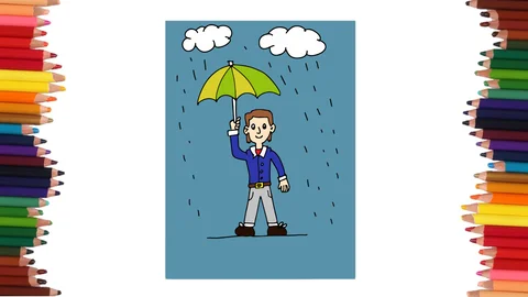 COMO DIBUJAR UN HOMBRE BAJO LA LLUVIA