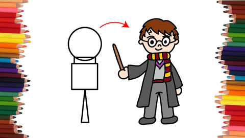 COMO DIBUJAR A HARRY POTTER